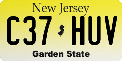 NJ license plate C37HUV