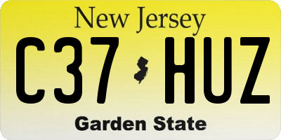 NJ license plate C37HUZ