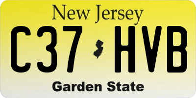 NJ license plate C37HVB