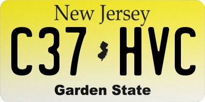 NJ license plate C37HVC