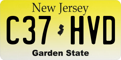 NJ license plate C37HVD