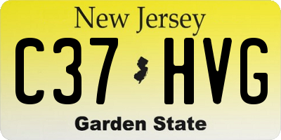 NJ license plate C37HVG