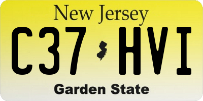 NJ license plate C37HVI