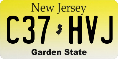NJ license plate C37HVJ