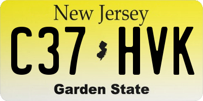 NJ license plate C37HVK