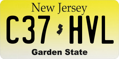 NJ license plate C37HVL