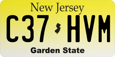 NJ license plate C37HVM