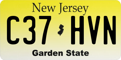 NJ license plate C37HVN