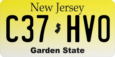 NJ license plate C37HVO