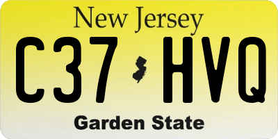 NJ license plate C37HVQ