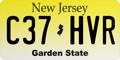 NJ license plate C37HVR