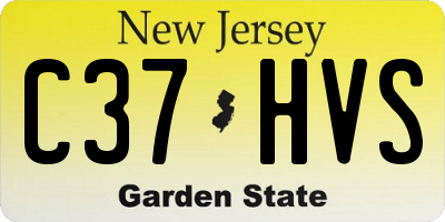 NJ license plate C37HVS