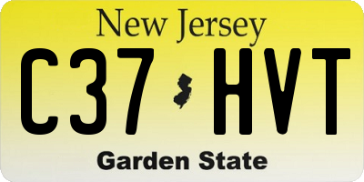 NJ license plate C37HVT