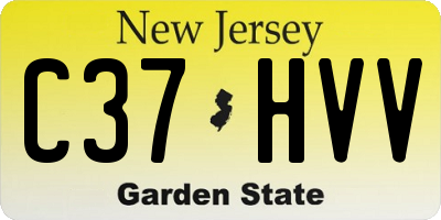 NJ license plate C37HVV