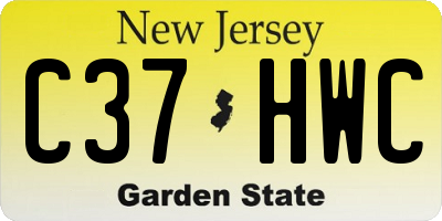 NJ license plate C37HWC