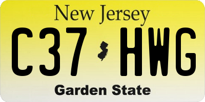 NJ license plate C37HWG