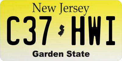 NJ license plate C37HWI