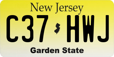 NJ license plate C37HWJ