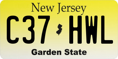 NJ license plate C37HWL