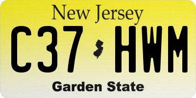 NJ license plate C37HWM