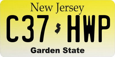 NJ license plate C37HWP