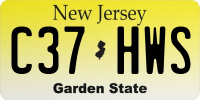 NJ license plate C37HWS