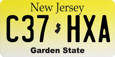 NJ license plate C37HXA