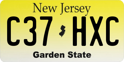 NJ license plate C37HXC