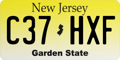 NJ license plate C37HXF