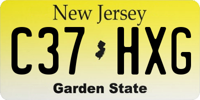 NJ license plate C37HXG
