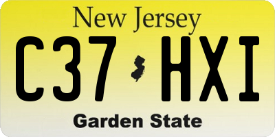 NJ license plate C37HXI