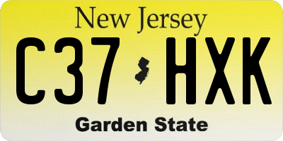 NJ license plate C37HXK