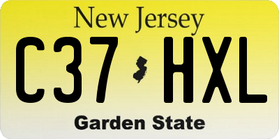 NJ license plate C37HXL