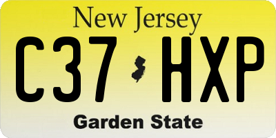 NJ license plate C37HXP