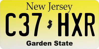 NJ license plate C37HXR