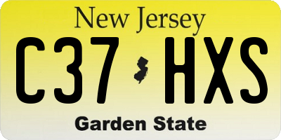 NJ license plate C37HXS
