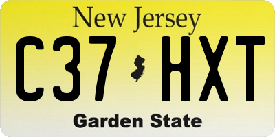 NJ license plate C37HXT