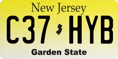NJ license plate C37HYB