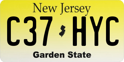 NJ license plate C37HYC