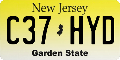 NJ license plate C37HYD