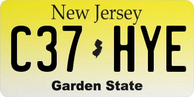 NJ license plate C37HYE