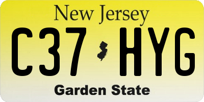 NJ license plate C37HYG