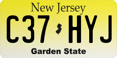 NJ license plate C37HYJ