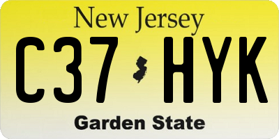 NJ license plate C37HYK