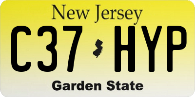 NJ license plate C37HYP
