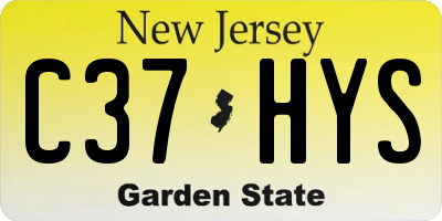 NJ license plate C37HYS