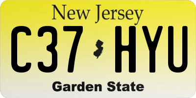 NJ license plate C37HYU