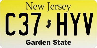 NJ license plate C37HYV