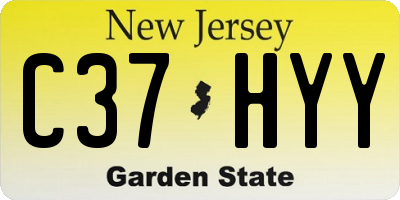NJ license plate C37HYY