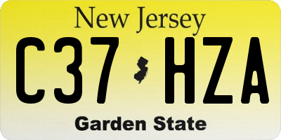 NJ license plate C37HZA